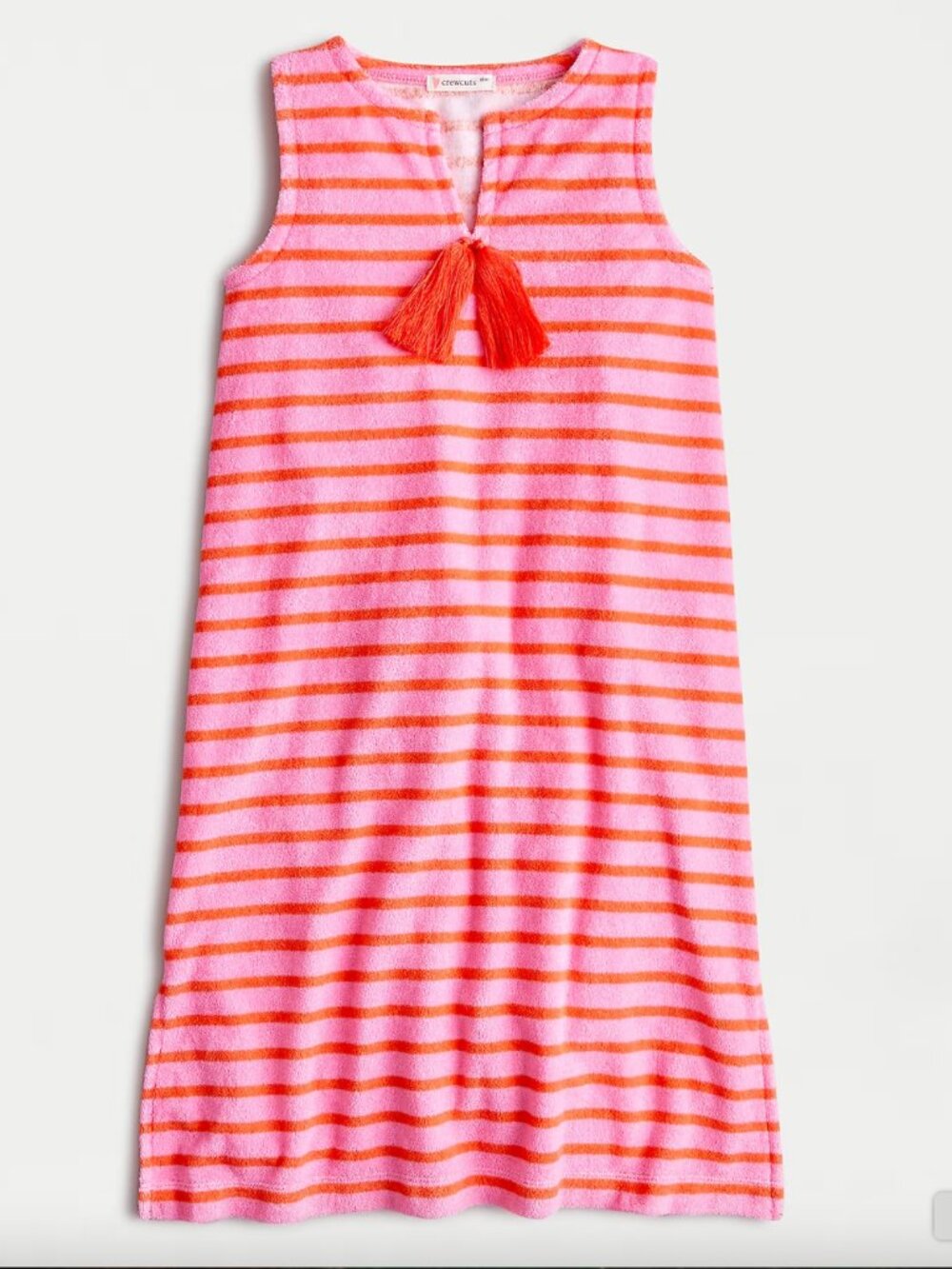 J.Crew Girls Terry Maxi Dress UPF 50 Pink Stripe Size 8